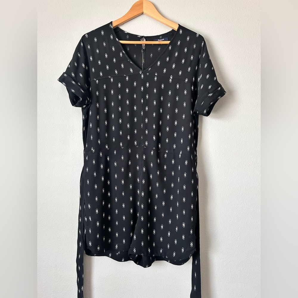 Madewell Black and White Patterned Jumpsuit - Picture 4 of 9